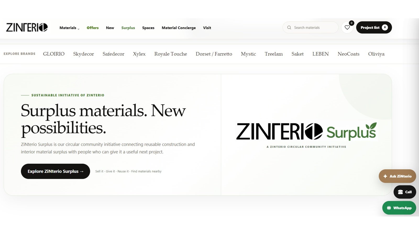 ZiNterio Expands One-Stop Interior Offering, Launches Surplus Initiative and Online Store